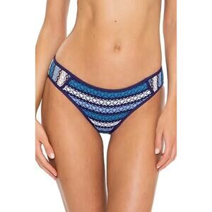 NWT BECCA Driftwood Crochet Swim Adela Hipster Bikini Bottom Blue Womens Size XS